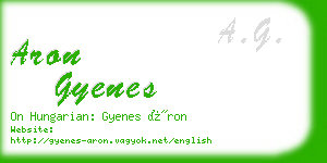 aron gyenes business card
